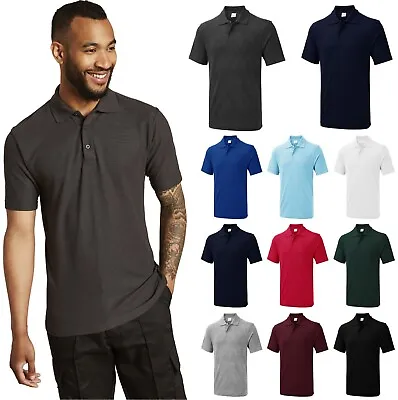 £6.99 • Buy Plain Uneek The Ux Polo Shirt Uniform Work Wear Polycotton Unisex Knitted Collor
