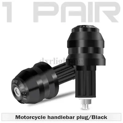 Motorcycle Handlebar Bar End Cap Plug 7/8  22mm Grips Slider CNC Aluminum Black • $11.99