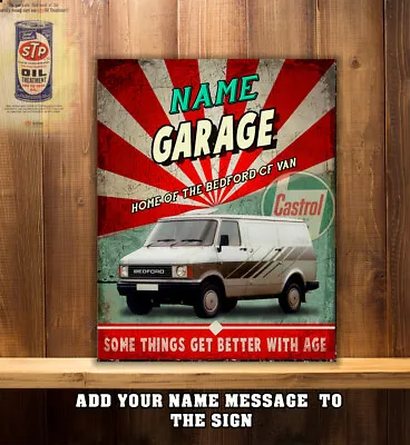 Personalised Bedford CF Van Garage Workshop Shed Vintage Wall Sign Metal  CS03 • £11.95