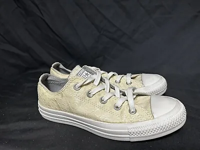 CONVERSE Chuck Taylor All Star Natural Cream Lace Ox Sneakers  Style:546760F SZ6 • £14.46