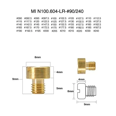 10Pcs Main Jets Mikuni N100.604-LR 5.0x0.75 #90-#240 For TM VM HSR Carburetor • $5.07
