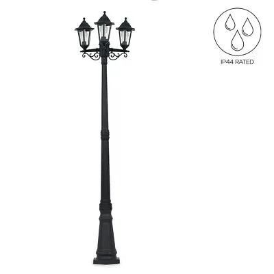 Vintage Style 3 Way LED Outdoor Garden Lamp Post Coach Lighting Lantern IP44 • £55.99