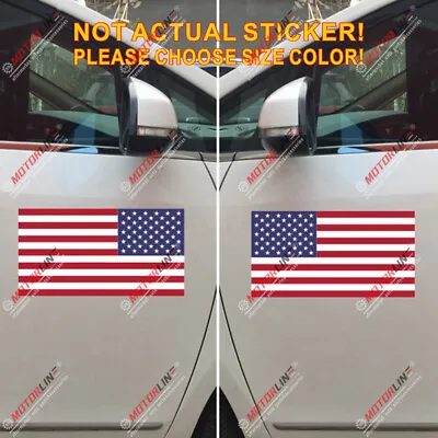 Pair USA American Flag Decal Sticker Car Vinyl Reflective Glossy Reversed • $10