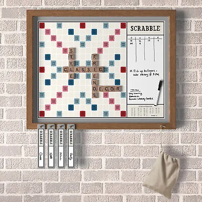 Scrabble Deluxe Vintage 2-in-1 Wall Edition W/ Dry Erase Message Note Board New • $129.99