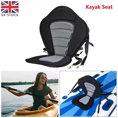 Black Adjustable Sit On Top Kayak Seat Canoe Thick Back Rest Support Cushion • £20.39