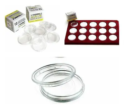 Clear Coin Capsules Plastic Display Cases Holder Storage Schulz £2 £1 £5 Crown • £14.99