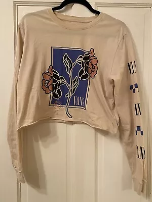 Vans Crop Top Cream Floral Long Sleeve Women's Medium • £5