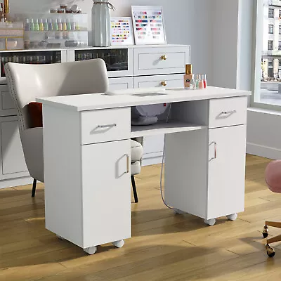 Mobile Professional Manicure Table+Dust Collector Nail Beauty Salon Station Desk • £169.95