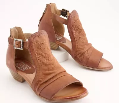 Miz Mooz Corra Leather Heeled Sandals Brandy Women's US 9-9.5W EU 40 New • $50