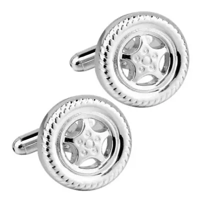 TIRE CUFFLINKS Car Wheel Rims Mechanic Racing Driver Automotive NEW W GIFT BAG • $11.95