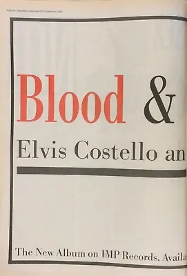 Elvis Costello - Vintage Press Poster Advert - Blood And Chocolate - 1986 • $9.95