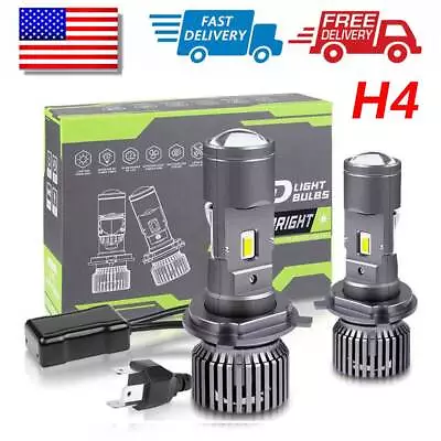 2X H4 9003 Mini Bi-LED Projector Lens 100W 50000LM Hi-Lo Headlight Retrofit Kit • $35.98