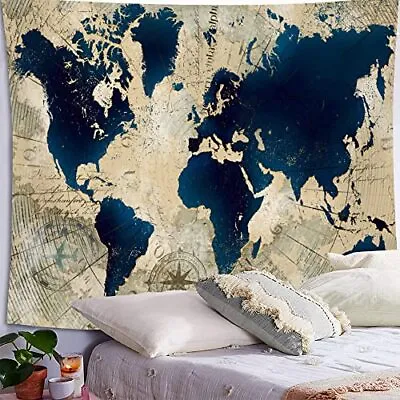 $19.48 • Buy Vintage World Map Tapestry Wall Hanging World Map Wall Art Poster Tapestries Old