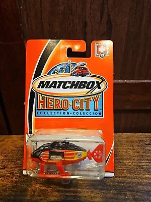 Matchbox 2004 Hero City Rapid Rescue Helicopter Black Blue #48 Medic Rescue #T9 • $8.54