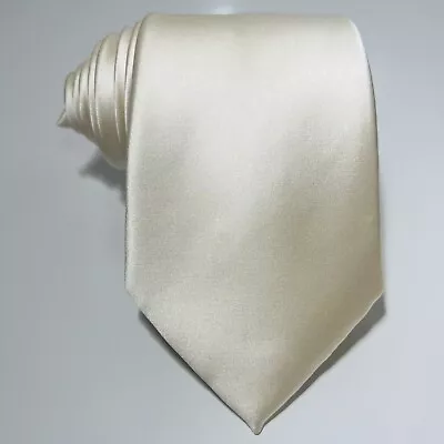 Donald Trump Glossy Solid White Ivory 100% Silk Tie 61.5x3.75” LNWOT • $29