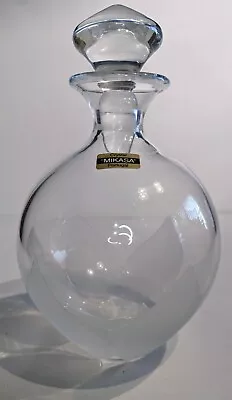 Mikasa Elegant Lead Crystal Decanter Portugal Frosted Leaf Base Excellent  • $21.20