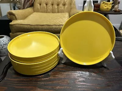 7 Heller Massimo Vignelli Plates Yellow Melamine Stackable MOD 7.5  • $58