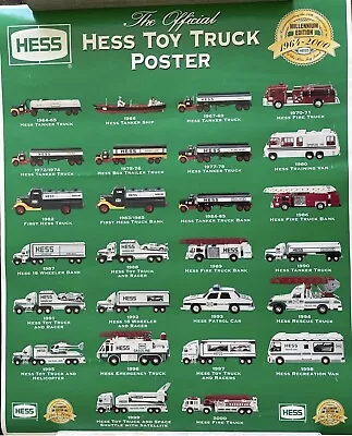 Hess Toy Truck Millennium Edition 1964-2000 Poster 24”x30” Factory Sealed NOS • $11.99