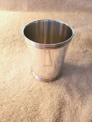 WILLIAM KENDRICK Sterling Silver Banded MINT JULEP CUP Engraved 1970 • $275