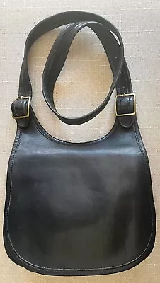 EUC VTG Coach Very Rare 747-4532 Made In New York Black Hippie Medium Saddle Bag • $235.99