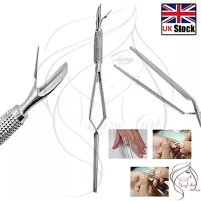 Nail C Curve Pinching Pusher Tool Multi Function Tool Acrylic Nails Pincher • $5.04