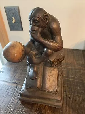 Darwin Thinker Sculpture 1962 Monkey & Skull Vintage Austin Productions • $70