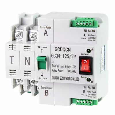 £25.17 • Buy Smart Dual Power Automatic Transfer Switch 2P 220V 63A Circuit Breaker Generator
