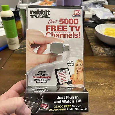 As Seen On TV RABBIT TV Over 5000 Free TV Internet Channels USB Plug-In NIP NEW • $14.84