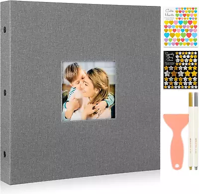 Benjia Photo Album Self Adhesive Scrapbook Linen Photos Albums Sticky Magnetic  • £33.26