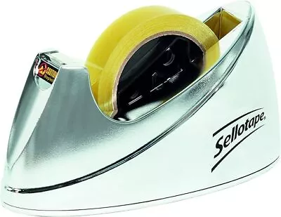 Sellotape Large Tape Dispenser 25mmx66m 575450  Chrome Steel Colour *FREE DEL* • £14.99