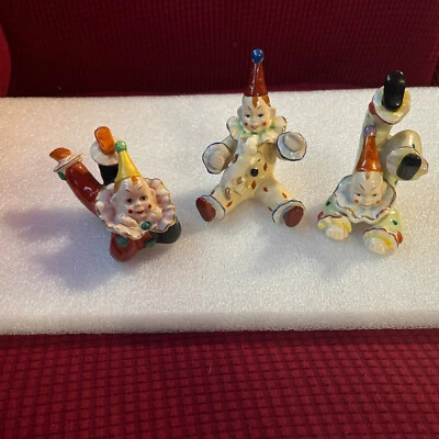 $5.99 • Buy Set Of 3 Vintage 1950’s Japan Ceramic Jester Circus Clowns Ucagco