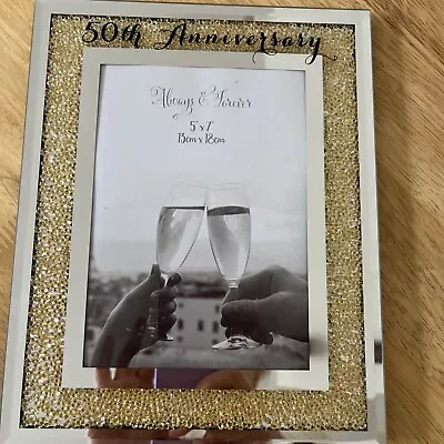 Crystal Style 50th Golden Wedding Anniversay 5x7 Photo Frame By Celebrations • £9.99