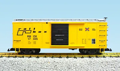 USA Trains R19098C G Rail Box Simulated Wood Box Car #17037 (Yellow/Silver) • $69.80