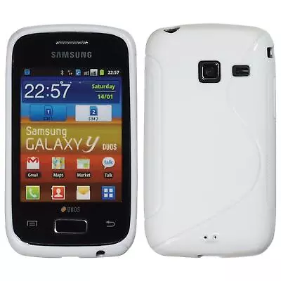 Silicone Case For Samsung Galaxy Y Duos White S-STYLE +2 Protector • $12.44