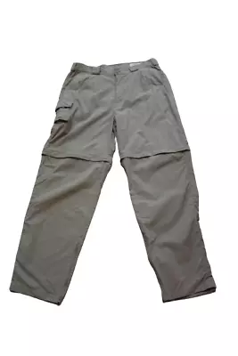 Orvis Men's Pants Lightweight Convertible Tan Sz 36 Zip Off Nylon Hiking Fishing • $18.99