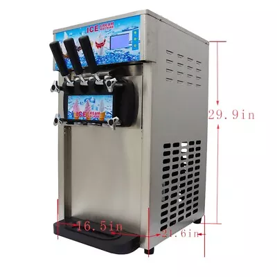 Commercial Ice Cream Machine Soft Serve Ice Cream Maker W/ LED Display 3 Flavors • $1495