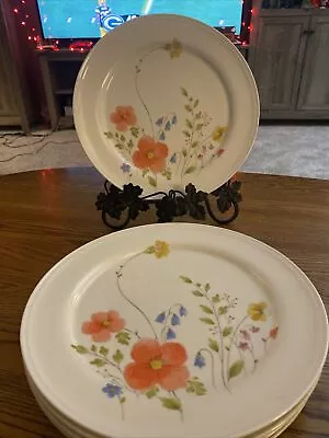 5 Mikasa JUST FLOWERS Bone China Dinner Plate 10 5/8  Beautiful!!! • $37.50