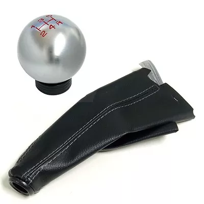 Silver Round Cnc Billet Racing Shift Knob And Boot Combo For Mazda 5 Speed Mt B • $34.95