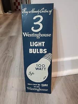 C.1940 Original Vintage Westinghouse Light Bulbs Sign Metal Rack Topper TV Radio • $119