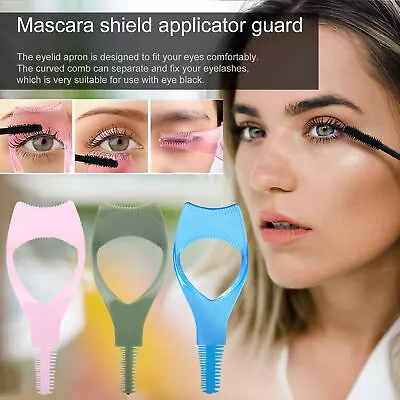 Useful 3-in-1 Mascara Applicator With Eyelash Curler Shield & Guard Makeup Tool • $7.89