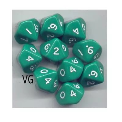 NEW RPG Dice Set Of 10D10 - Opaque Green • $8.49