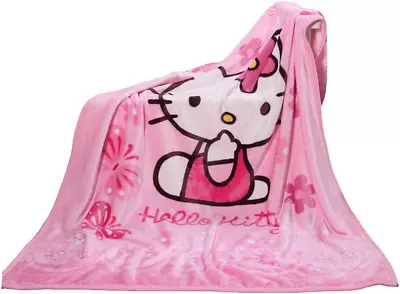 YIMU Blanket Cartoon Hello Kitty Printing Throw Blanket Soft Cover Flannel Co... • $34.86