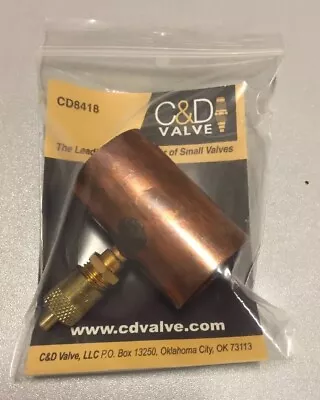 C & D 1/4  Copper Access Fitting Tee 1-1/8  Copper Cd8418 • $5.26