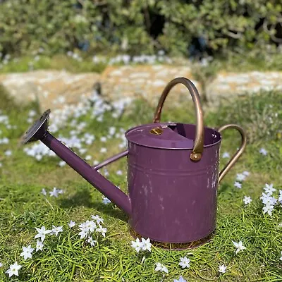 9 Litre Purple Heather & Copper Metal Garden Watering Can With Rose • £24.99