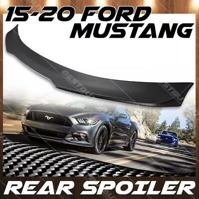 Rear Trunk Wing For 15-21 Ford Mustang Matte Carbon Fiber B Style Spoiler Lid • $216.91