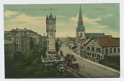 Infirmary Clock Tower & Fisherton St Salisbury Wiltshire Vintage Postcard D11 • £3.95