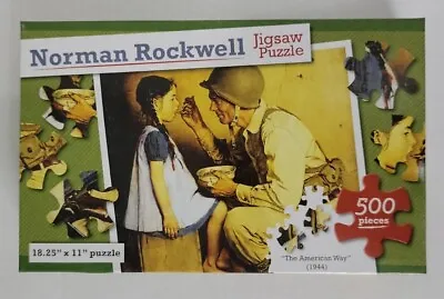 *NEW* Norman Rockwell “The American Way” (1944) 500 Pc Jigsaw Puzzle 18.25x11  • $10