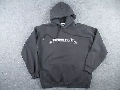 Vintage Metallica Hoodie Adult L Black Pullover Long Sleeve Pocket Rock Mens • $49.25