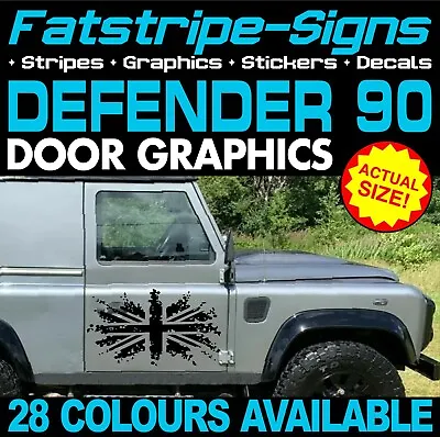 To Fit LAND ROVER DEFENDER 90 UNION JACK FLAG GB STICKERS GRAPHICS DECALS 4x4 • £19.99