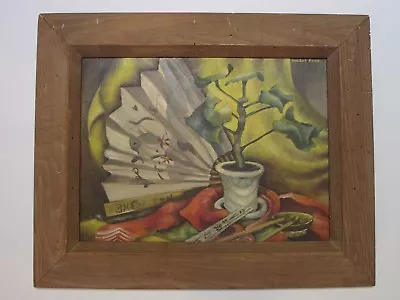 Antique Modernist Painting Signed Vernon Good Still Life Mid Century Modern Asia • $400